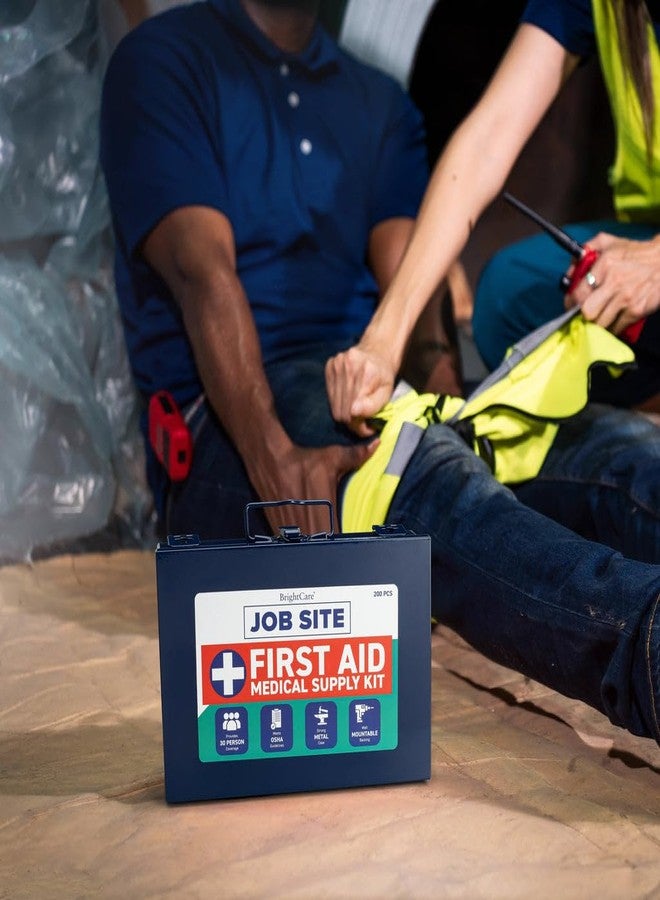 BrightCare Metal Case First Aid Kit for Job Site & Contractors - OSHA Compliant, Heavy Duty Case for Work Trucks, Fleet, Renovation, Industrial, and Construction- 200 Piece Wall Mount & Portable First Aid Kit - Image 4